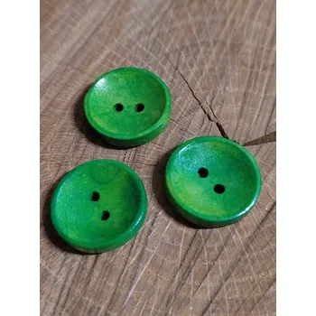 Knoflík Dřevěný dekorační knoflík 20 mm zelená