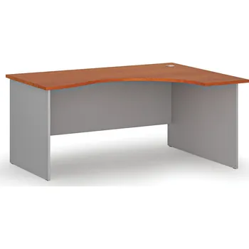 Psací stůl Ergonomický kancelářský psací stůl PRIMO GRAY, 160x120 cm, pravý, šedá/třešeň