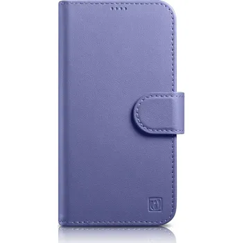 Pouzdro na mobilní telefon iCarer Wallet Case 2in1 pouzdro iPhone 14 Pro Max skórzany , knížkové se stojánkem Anti-RFID jasně,fialová (WMI14220728-LP)