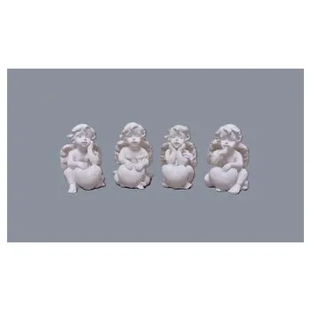 Vánoční dekorace Anděl bílý sedící se srdcem