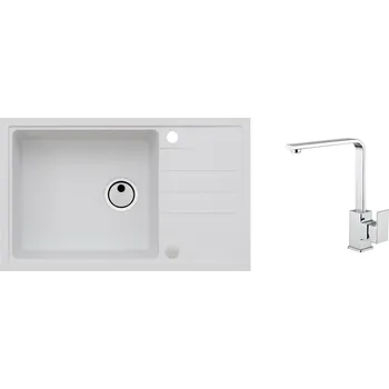 Granitový dřez Set Alveus Intermezzo 130 White 11 + Reno Chrom