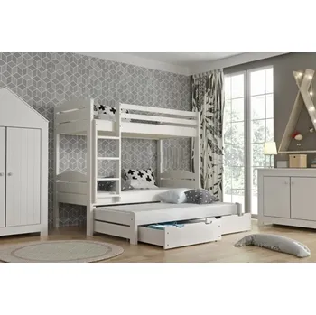 Postel Patrová postel Lukas bílá + šuplíky + rošty ZDARMA