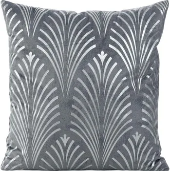 Povlak na dekorativní polštářek Dekorační povlak na polštář šedý se stříbrným vzorem 45x45 cm