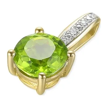 Přívěsek Gems, Přívěsek Anya, kombinované zlato s brilianty a peridotem (olivínem), 585-38-2-1126.2ZB0.0.00.HSI.626.26