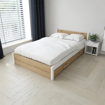 Postel EB Postel z masivu Iris Double 140x200 cm, BÍLÁ/Dub Artisan