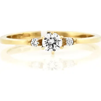 Prsten Leru Jemný zlatý prsten 3 diamanty