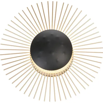 Lampička FISCHER & HONSEL LED nástěnné světlo Varras nepřímé Ø30cm černá/zlatá černá matná, listové zlato 1 x 7 W LED - Doprava zdarma