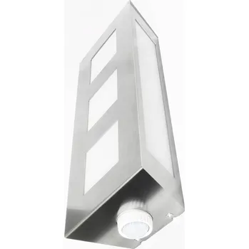 Lampička CMD Venkovní nástěnné svítidlo Trilo z nerezové oceli se senzorem matná nerezová ocel, opálová 2 x 60 W - Doprava zdarma