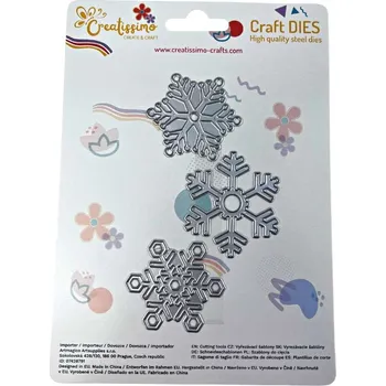 Vánoční dekorace Creatissimo - vyřezávací šablona Sněhové vločky 3 ks