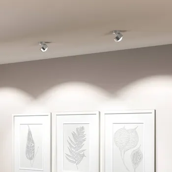 Lampička Top Light Puk! 80 Move LED bodovka čočka matná chrom matný - výška osvětlovací hlavy 3,8 cm; baldachýn - Ø 6,5 cm, výška 2 cm 1 x 8 W LED - Doprava zdarma