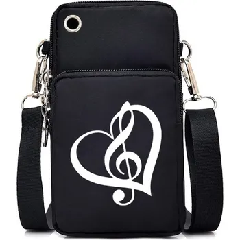 Hudebniny Mini taška přes rameno s potiskem hudby