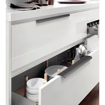 Zásuvkový kontejner Profilová nábytková úchytka 200mm horní černá (MD14160B)