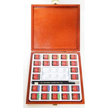 Výtvárné potřeby KOH-I-NOOR Souprava akvarelových barev uměleckých 1636 v dřevěné krabičce, 24ks