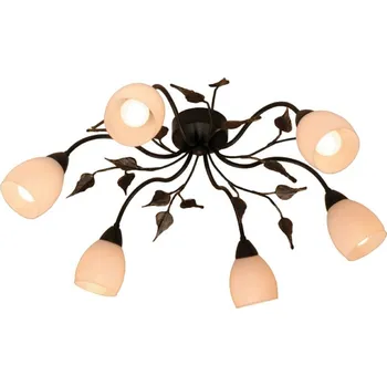 Menzel Chalet - květinové stropní světlo hnědo-černá, bílá 6 x 40 W - Doprava zdarma