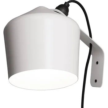 Lampička Designové nástěnné svítidlo Innolux Pasila bílé - Stínidlo - Ø 18 cm, výška 21,5 cm; délka kabelu 210 cm bílá 1 x 35 W - Doprava zdarma