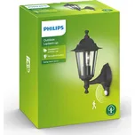 Philips Peking venkovní nástěnné svítidlo černé se senzorem černý 1 x 60 W - Doprava zdarma