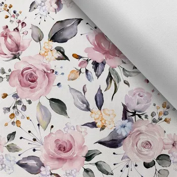 Látka s potiskem kočárkovina TD / NS letní růže