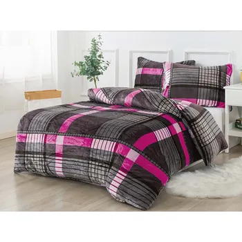 Povlečení XPOSE® Prodloužené mikroplyšové povlečení MÁŠA Exclusive - lila 140x220 cm, 70x90 cm, Mikroplyš + Prodloužená možnost vrácení zboží do 50 dnů