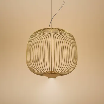 Foscarini Spokes 2 piccola závěs stmívatelné zlatá - Ø baldachýn 21 cm zlatý 1 x 19 W LED - Doprava zdarma