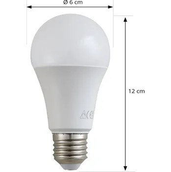 Lampička LED žárovka Arcchio, E27 3,8 W, opálová, 4000 K, 806 lm bílá
