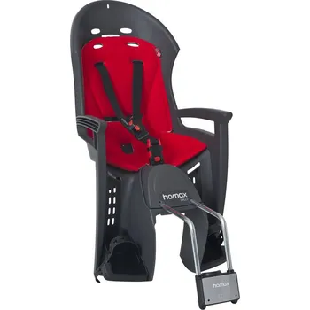 cyklosedačka HAMAX SMILEY SEDAČKA ZADNÍ TMAVĚ ŠEDÁ-ČERVENÁ