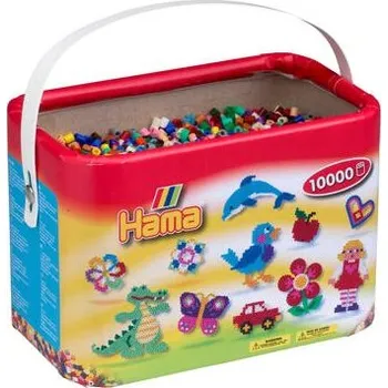 Dětské navlékací korálky Hama Zažehlovací korálky v boxu MIDI - mix 22 barev, 10.000 ks