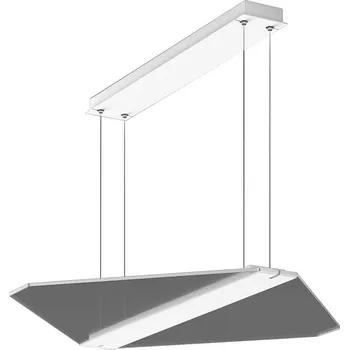 Lampička BEGA RZB Twindot S Diamond LED závěsné světlo DALI 840 matná bílá (RAL 9016), čirá, prizmatická LED celkem 37 W - Doprava zdarma