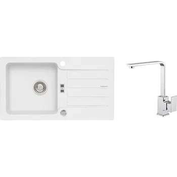 Granitový dřez Set Alveus Niagara 30 White 11 + Reno Chrom