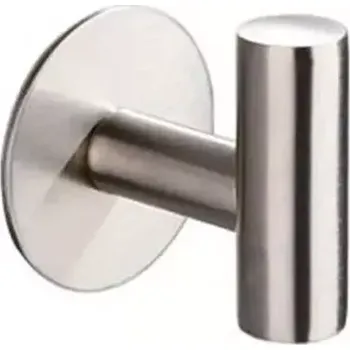 Věšák Nerezový samolepící háček do koupelny ve tvaru T - kruhový držák ručníků (matný nerez), 3M páska