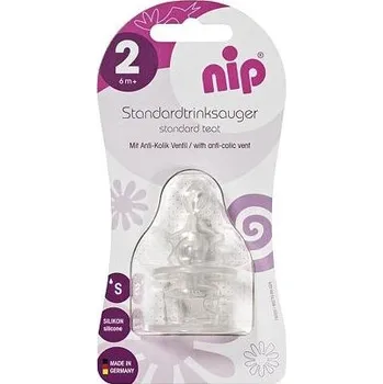 dudlíky NIP Dudlík ortodontický, anatomický, silikon, M, 6m+, 2ks