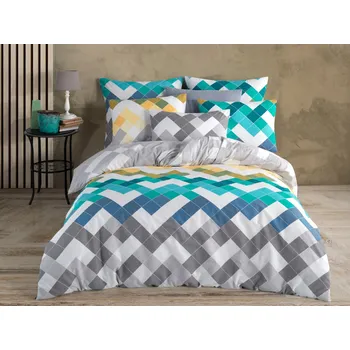 Povlečení Brotex Siesta zelené 140 x 200, 70 x 90 cm zipový uzávěr