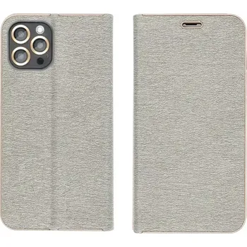 Pouzdro na mobilní telefon Pouzdro Vennus Book Samsung Galaxy S22 Stříbrné