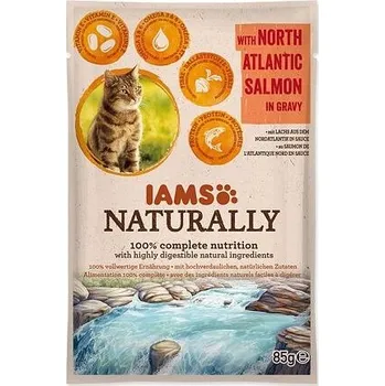 Krmivo pro kočku Kapsička IAMS Naturally losos v omáčce 85 g