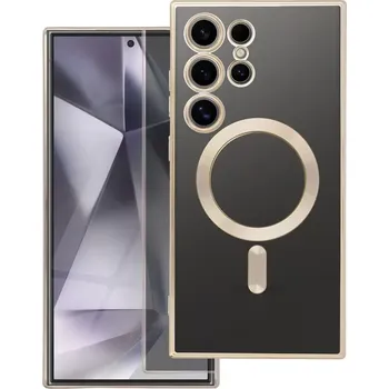 Pouzdro na mobilní telefon Silikonové pouzdro Matte Mag Cover - Samsung Galaxy S24 Ultra s podporou MagSafe gold (Matte Mag Cover kompatibilní s MagSafe pro Samsung Galaxy S24 Ultra gold)