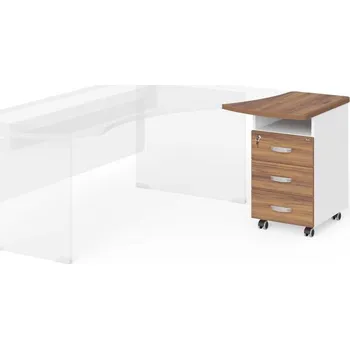 Zásuvkový kontejner Kontejner Manager 57,4 x 67,3 cm, pravý, ořech warmia / bílá