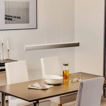 Knapstein Závěsné svítidlo LED Runa, nikl, délka 92 cm - Stříška - výška 5,5 cm, délka 40 cm matný nikl LED 43 W celkem - Doprava zdarma