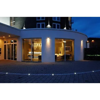 Venkovní osvětlení Deko-Light LED podlahové světlo Basic Round IP67 3 000 K - montážní těleso - montážní hloubka 8,3 cm, Ø 6,7 cm kartáčované stříbro 1 x 0,6 W LED - Doprava zdarma