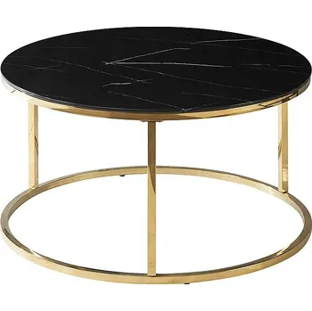 Konferenční stolek Konferenční stolek Sabine, černý mramor / zlatá