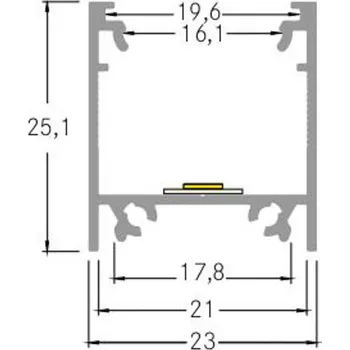Lampička BRUMBERG přídavný profil výška 25 mm délka 2 m bílá - Doprava zdarma