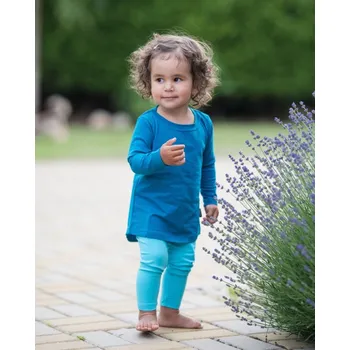 Chlapecké tričko Dívčí tričko, dlouhý rukáv, tmavý tyrkys 98