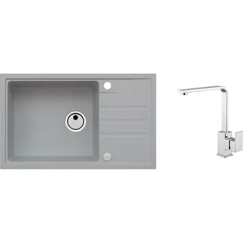 Granitový dřez Set Alveus Intermezzo 130 Beton 81 + baterie Reno Chrom