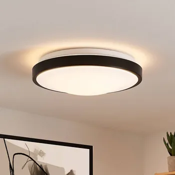Lindby Villum LED stropní svítidlo, 29,5 cm matná černá, bílá LED celkem 12 W