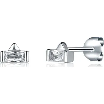 Náušnice Stříbrné náušnice obdélníčky se zirkonem