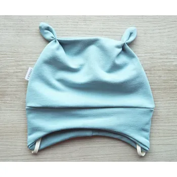 Kojenecká čepice AMÁLKA Elastická čepička teplákovina, ledově zelená Velikost: 62-68