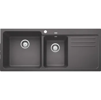 Granitový dřez Blanco Naya 8 S Granitový dvoudřez s odkapem vpravo 116x50cm, šedá skála 519655