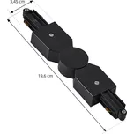 Konektor Lindby Linaro, černý, nastavitelný, 1-fázový černá