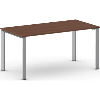 Psací stůl Jednací kancelářský stůl PRIMO INFINITY, 160x80 cm, šedostříbrná podnož, třešeň