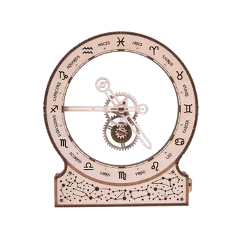 Puzzle Wood Trick "Kinetické hodiny - Zvěrokruh" - 3D dřevěné mechanické puzzle ("Kinetic Clock -Zodiac" - dřevěné 3D puzzle a dřevěné skládačky)