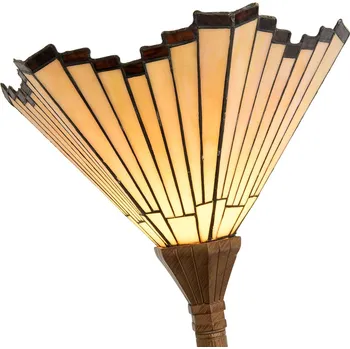Lampička Clayre&Eef Marla - stojací lampa v Tiffany stylu bronzová 1 x 60 W - Doprava zdarma