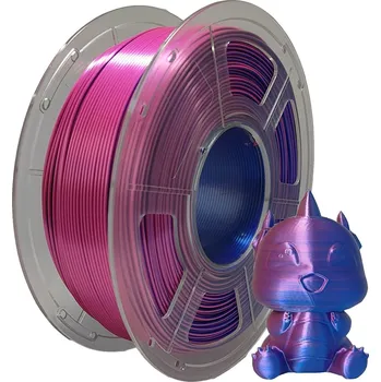 Filament Vzorek FIBER3D Filamenty PLA SILK Dual color 10 m - dvou barevný filament, Barva Red-Blue